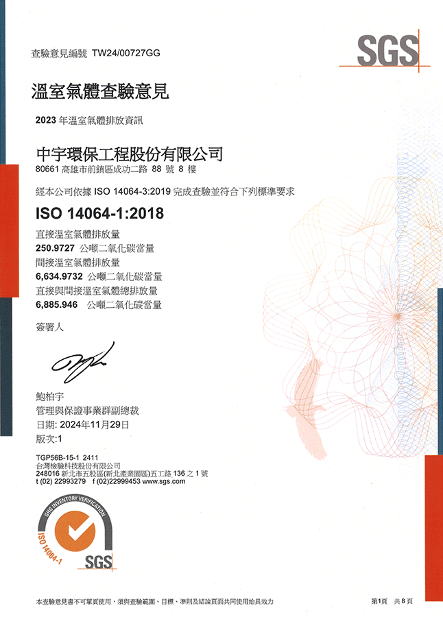ISO 14064-1查驗意見書